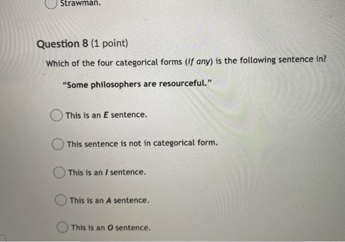 Question 7 (1 point) What fallacy does the