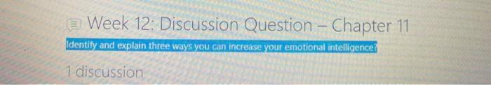 e Week 12: Discussion Question Chapter 11