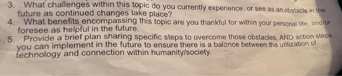 3. What challenges within this topic do you