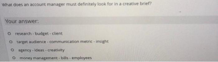 What does an account manager must definitely look