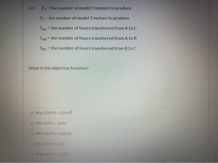 G and P Manufacturing would like to minimize the