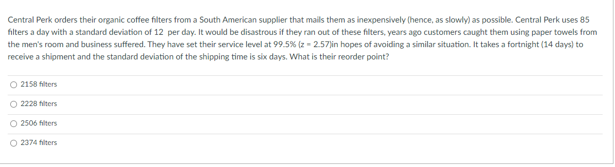 Central Perk orders their organic coffee filters