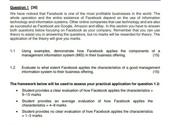 question1 and two Question 1 [30] We have noticed