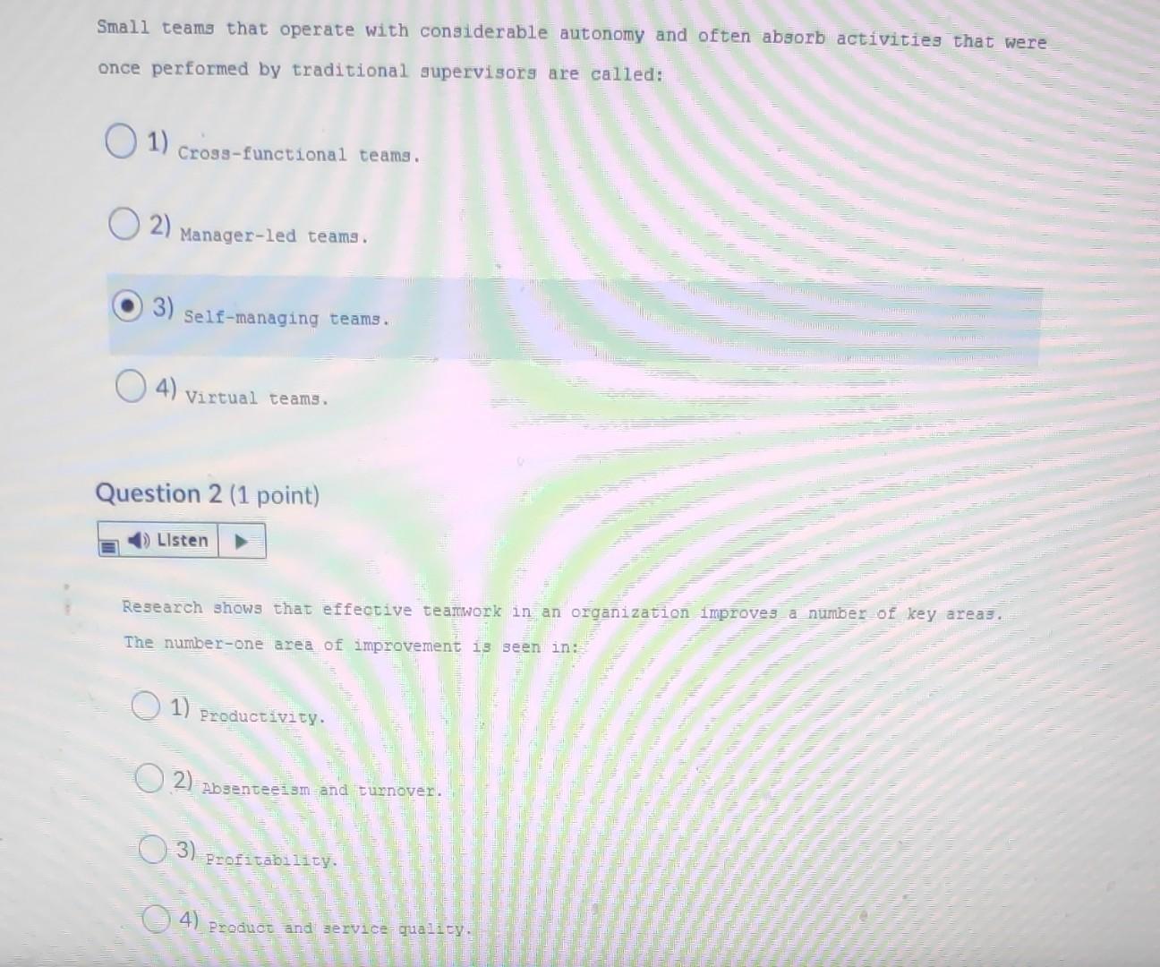 please provide the answer for both questions.