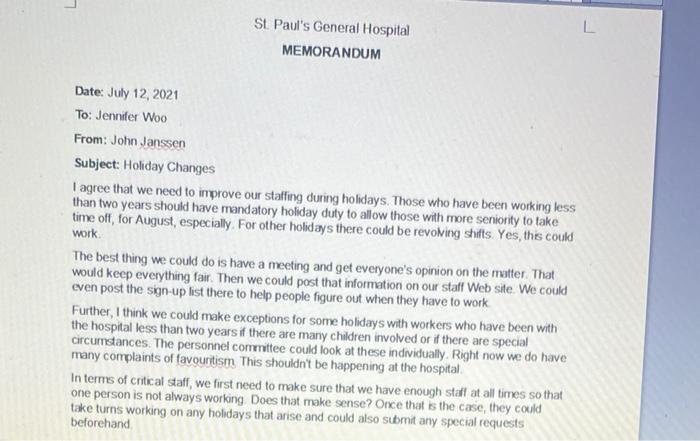 memo 15 10 1710 Assignment 2: Response Memo (due