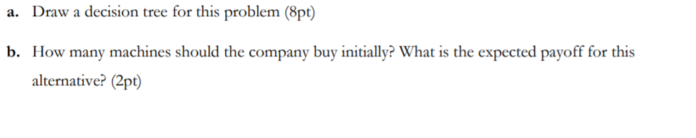 Decision Tree Analysis (10pt) A manager is trying