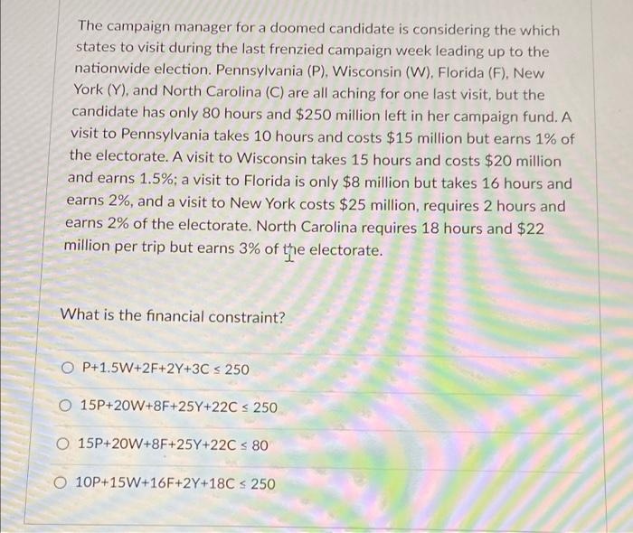 The campaign manager for a doomed candidate is