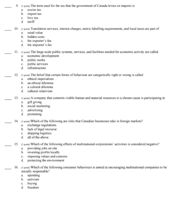 International Business ( True/False ) True/False