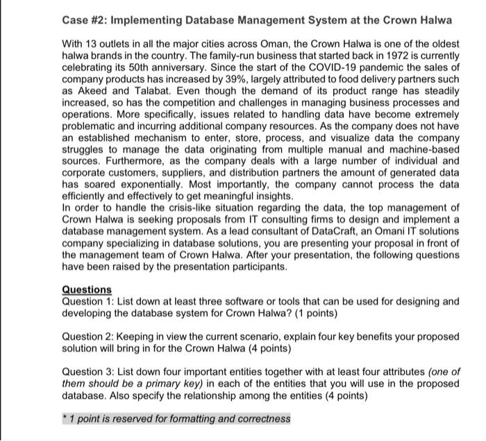 Case #2: Implementing Database Management System