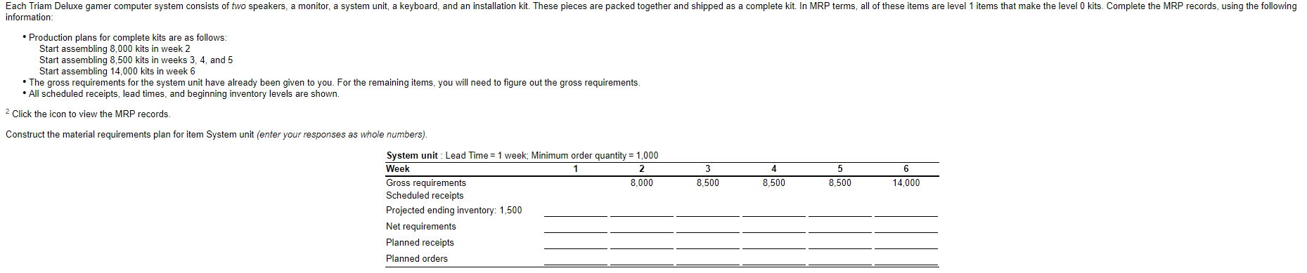 This is one question with specific sections;