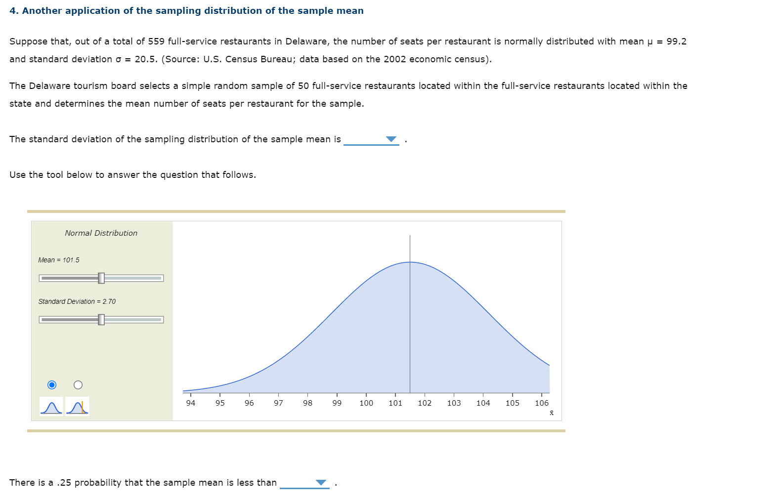 4. Another application of the sampling