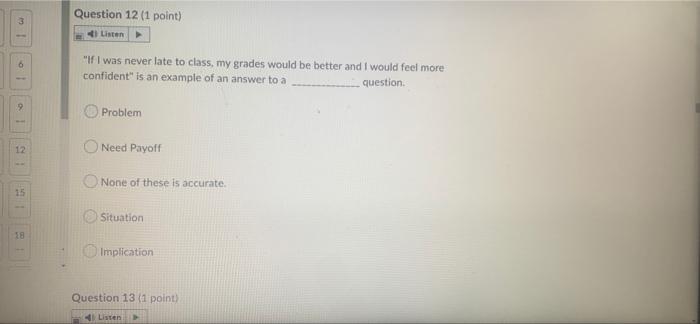 i need this quickly i will like. Question 12 (1