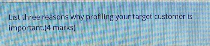 List three reasons why profiling your target