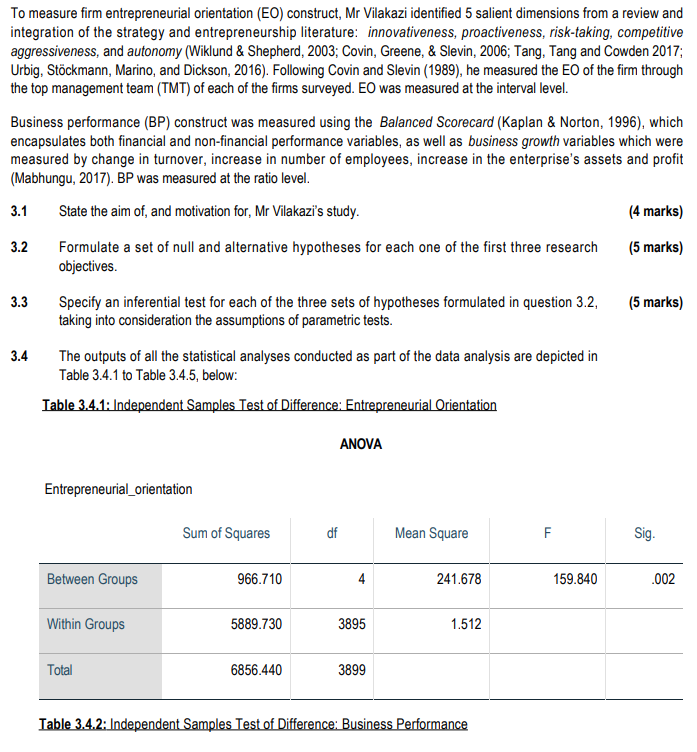 Read the case study below and answer the