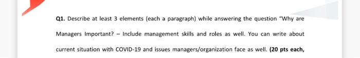 Q1. Describe at least 3 elements (each a