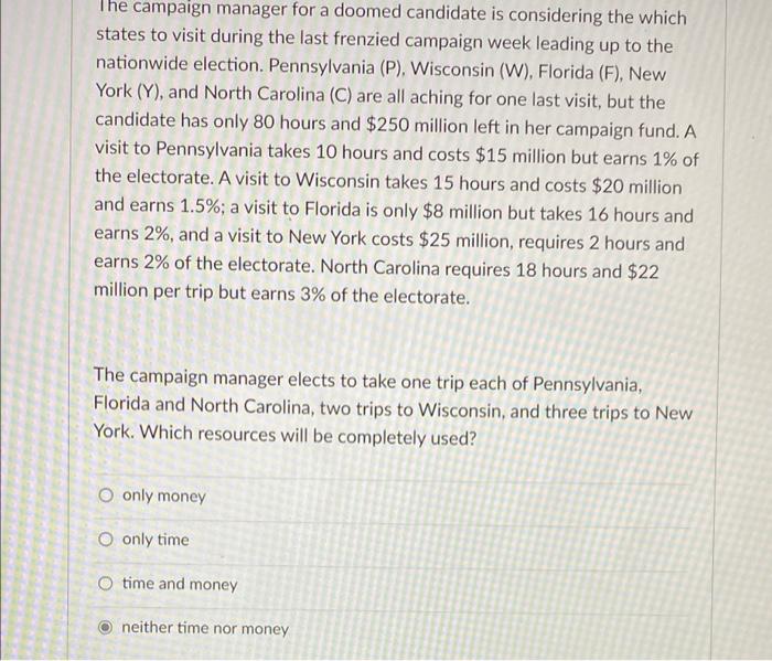 The campaign manager for a doomed candidate is