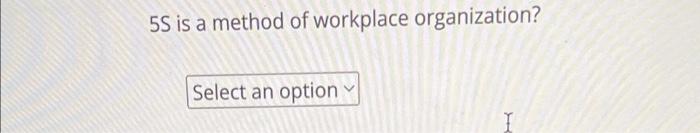 drop downs ars true/false 5S is a method of