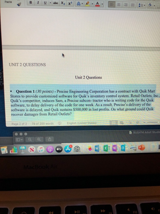 Paste ase X, x A UNIT 2 QUESTIONS Unit 2