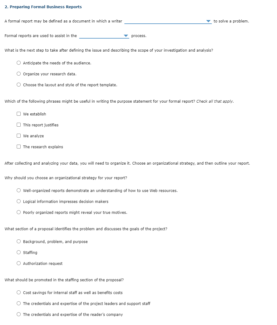 2. Preparing Formal Business Reports A formal