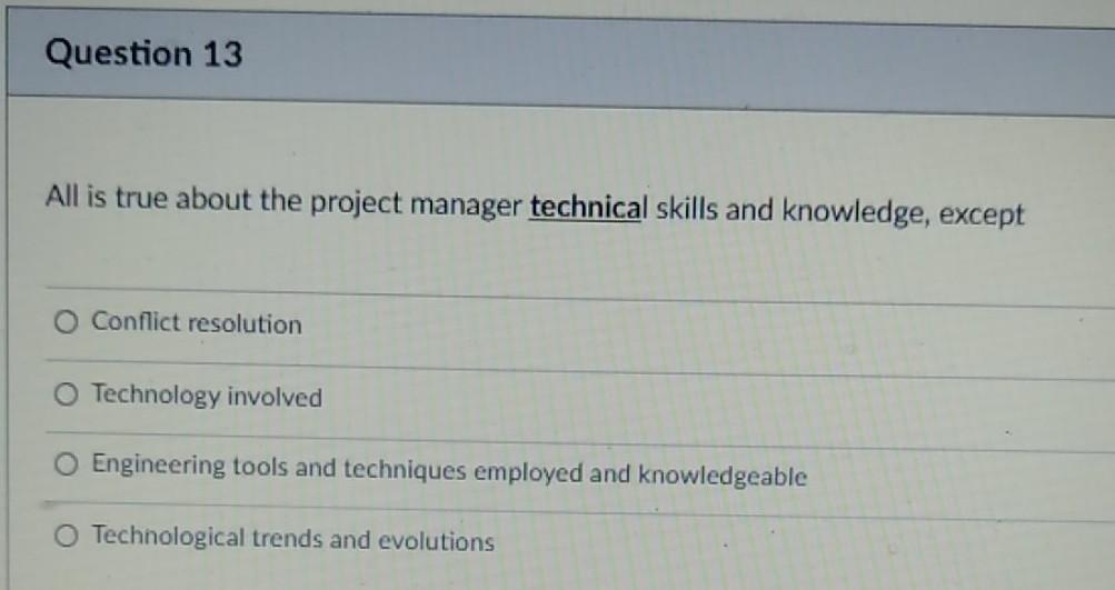 Question 12 When calculating cost in project