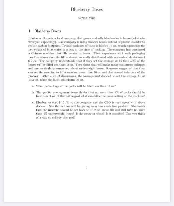 Submit your answer using an excel spreadsheet 1