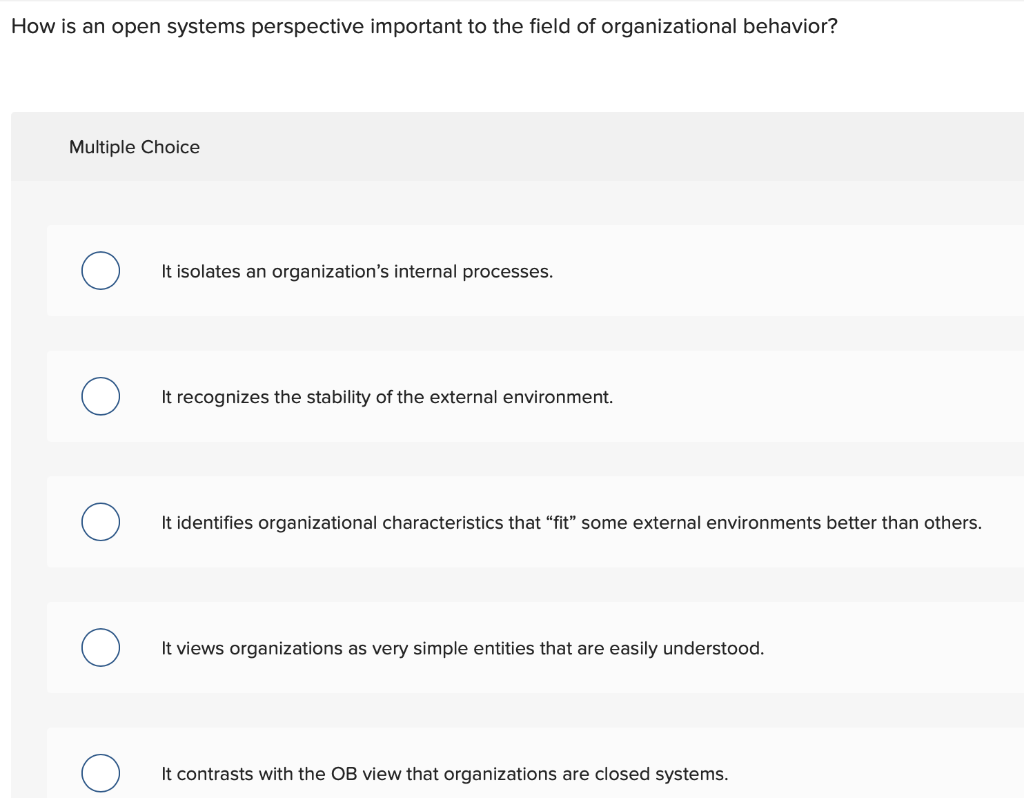 How is an open systems perspective important to