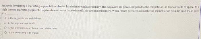 please answer all thank you Franco is developing