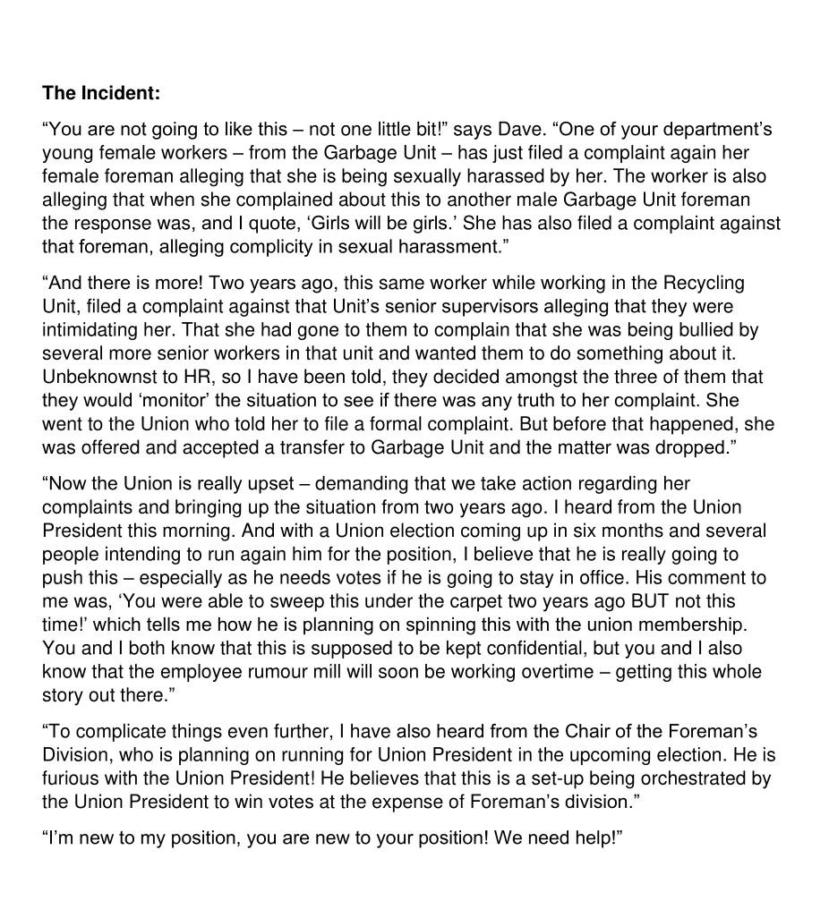 Question is Sexual Harassment in the Hawks River