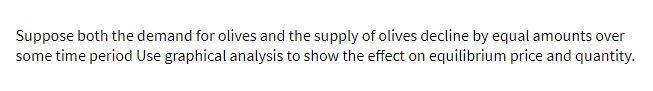 Suppose both the demand for olives and the supply