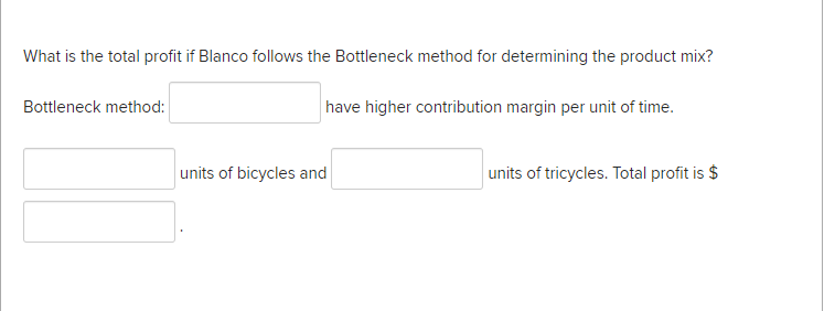What is the total profit if Blanco follows the