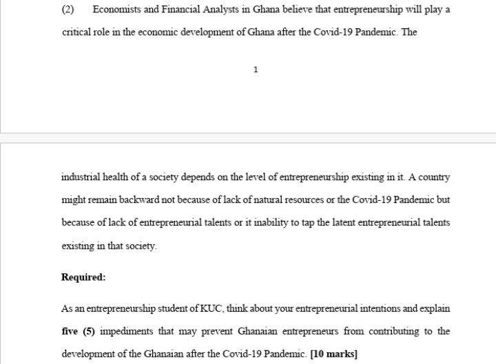(2) Economists and Financial Analysts in Ghana