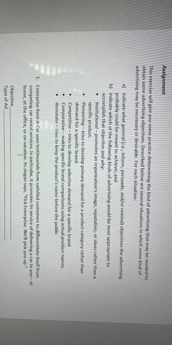 Assignment This exercise will give you some