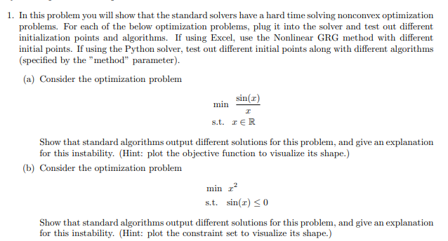 1. In this problem you will show that the