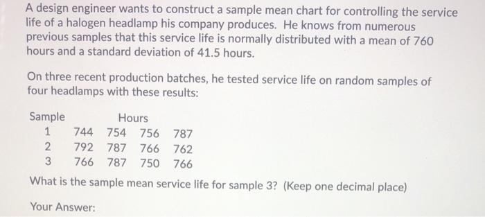 A junior engineer has to build a sample mean