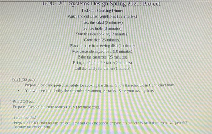 TENG 201 Systems Design Spring 2021: Project