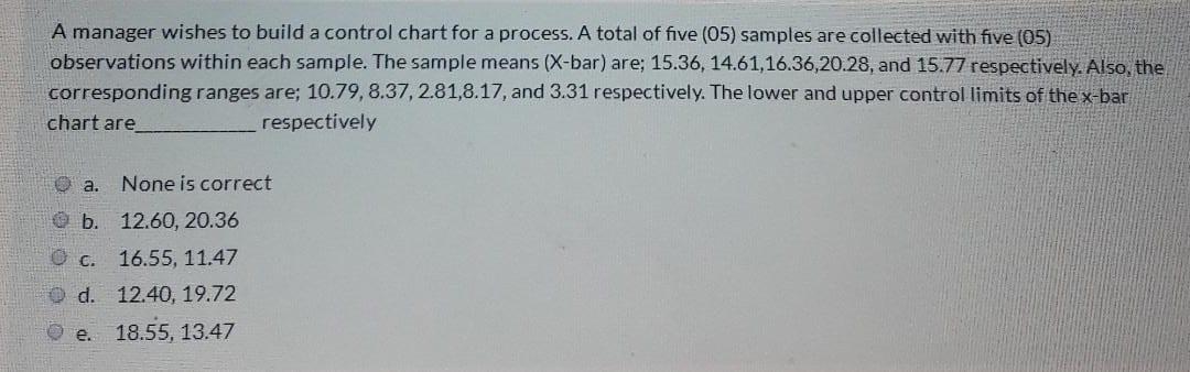 A shift in the process mean for a measured