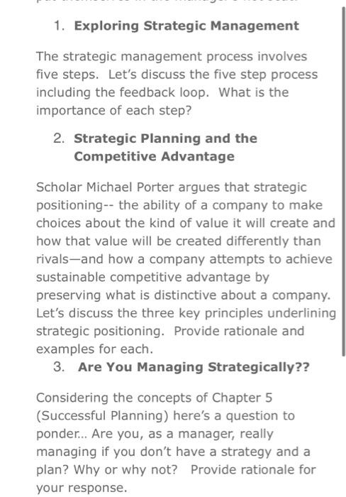 1. Exploring Strategic Management The strategic