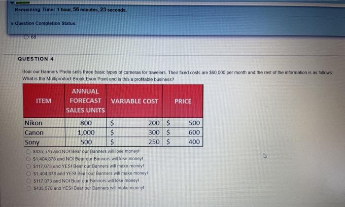 Remaining Time: 1 hour, 56 minutes, 23 seconds