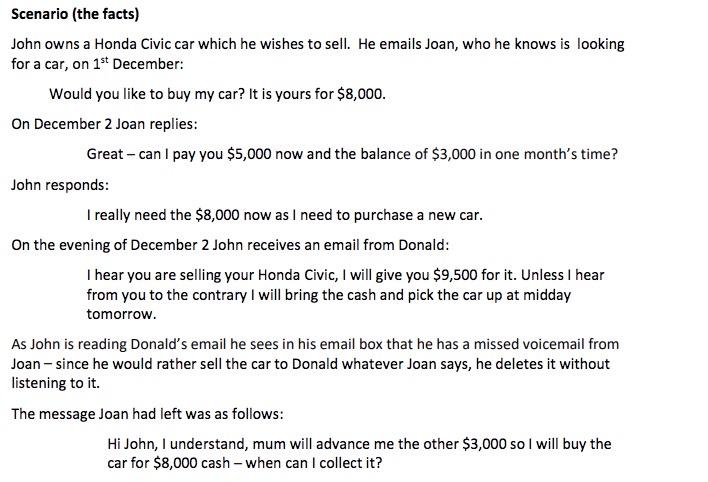 Question Explain how John has made an offer to