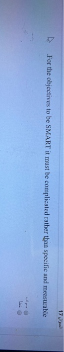 17 W For the objectives to be SMART it must be