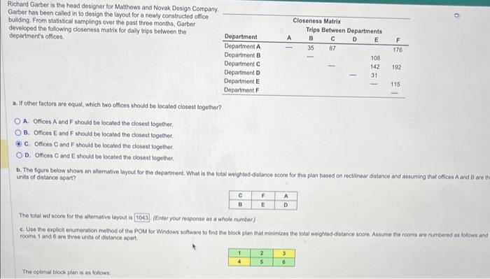 i need only C please... Ruchard Garber is the