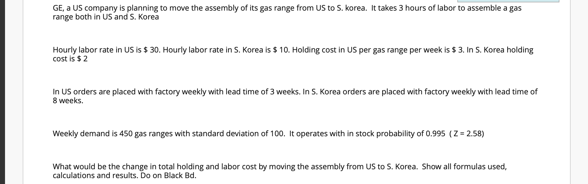 GE, a US company is planning to move the assembly