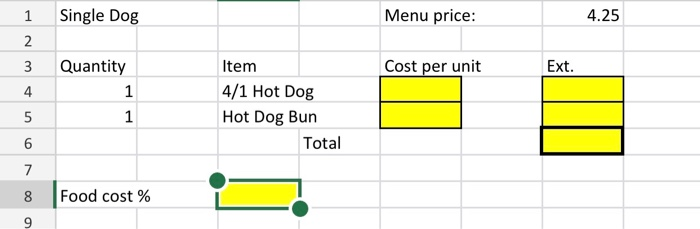 Please fill out all yellow blank spaces. Thanks!