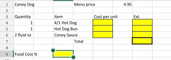 Please fill out all yellow blank spaces. Thanks!
