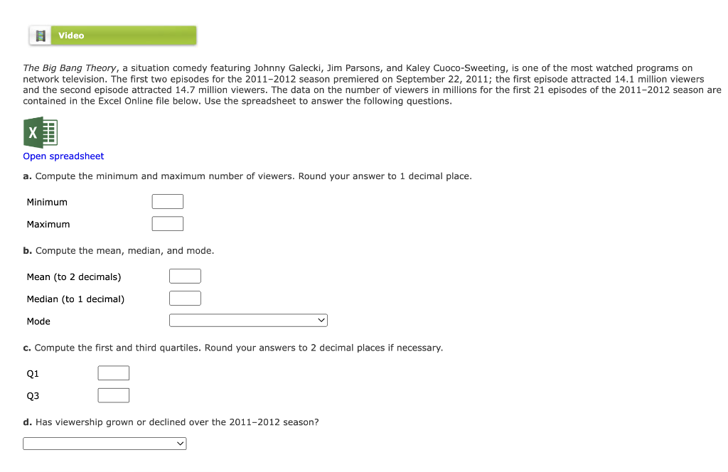 Video The Big Bang Theory, a situation comedy