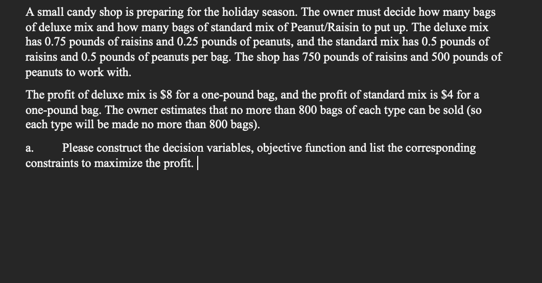 A small candy shop is preparing for the holiday