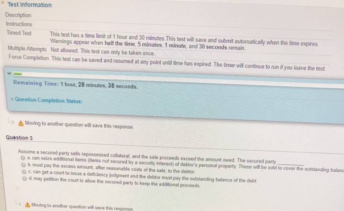Test Information Description Instructions Timed