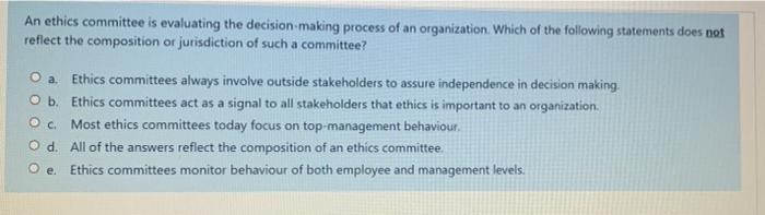 An ethics committee is evaluating the decision