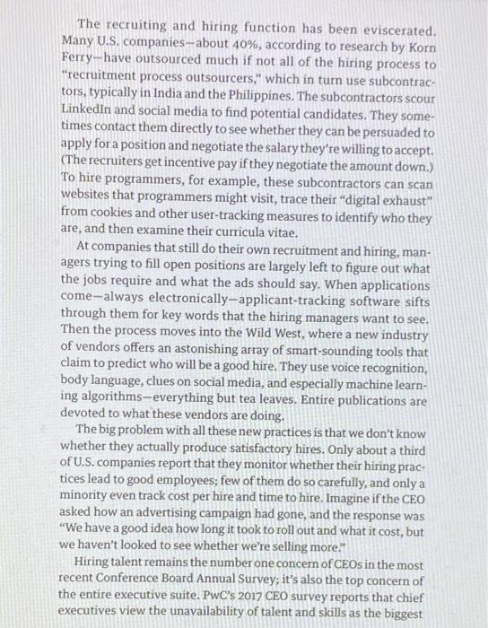 Based on what you read, "Your Approach to Hiring