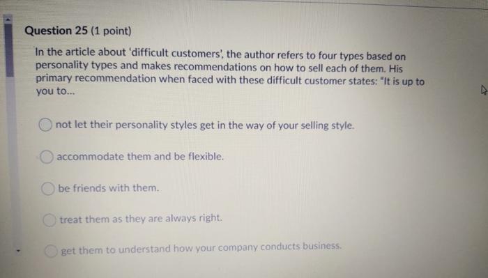 Question 25 (1 point) In the article about